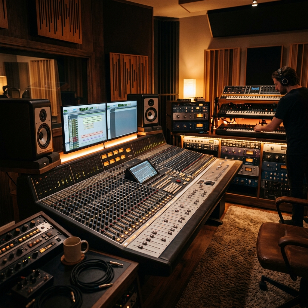 Professional music production studio